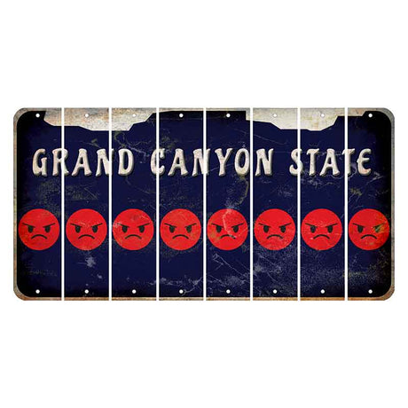 Arizona Navy Cut License Plate Strips (Set of 8) Emoji - Angry