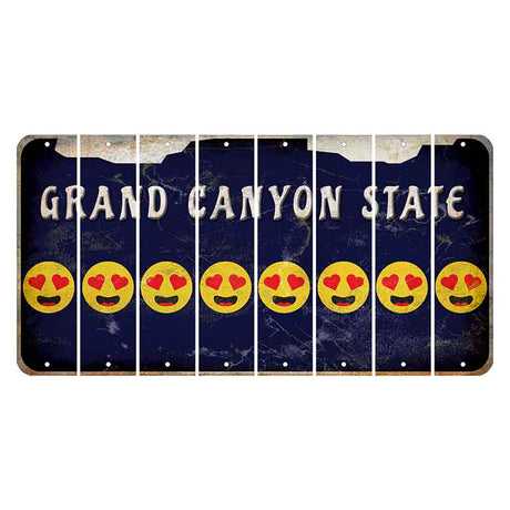 Arizona Navy Cut License Plate Strips (Set of 8) Emoji - Heart Eyes