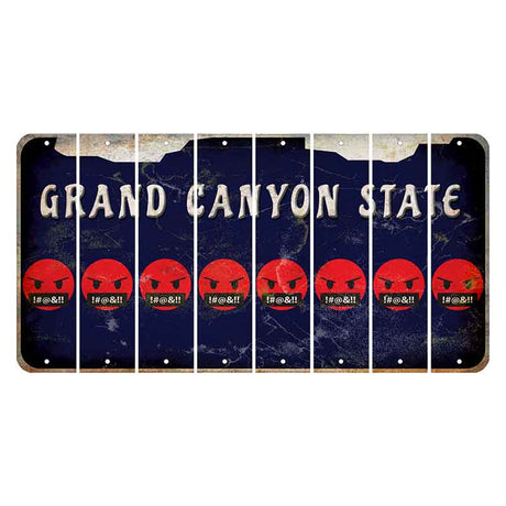 Arizona Navy Cut License Plate Strips (Set of 8) Emoji - Pissed