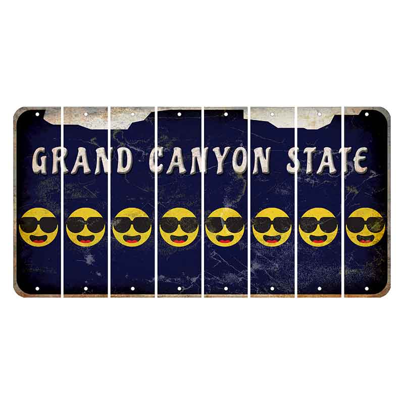 Arizona Navy Cut License Plate Strips (Set of 8) Emoji - Shades