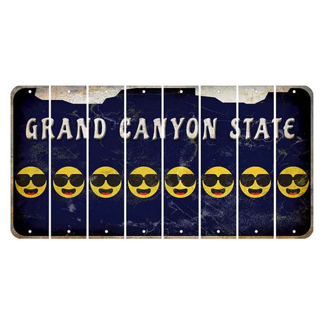 Arizona Navy Cut License Plate Strips (Set of 8) Emoji - Shades