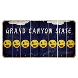 Arizona Navy Cut License Plate Strips (Set of 8) Emoji - Winking