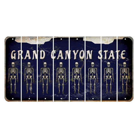 Arizona Navy Cut License Plate Strips (Set of 8) Skeleton