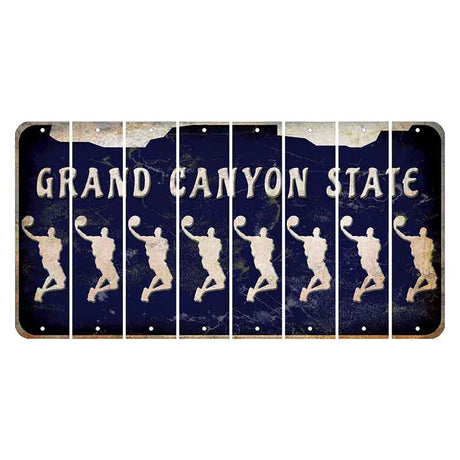 Arizona Navy Cut License Plate Strips (Set of 8) Basketball Player