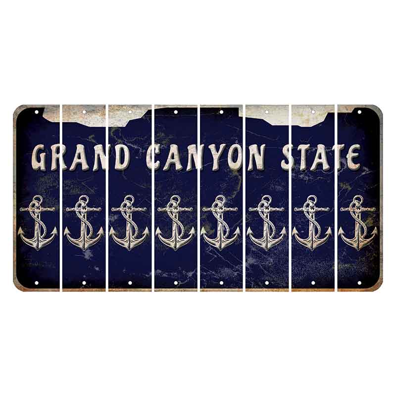 Arizona Navy Cut License Plate Strips (Set of 8) Boat Anchor