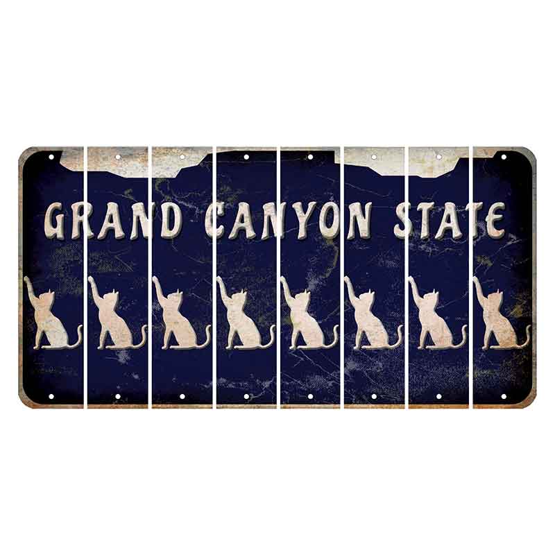 Arizona Navy Cut License Plate Strips (Set of 8) Cat