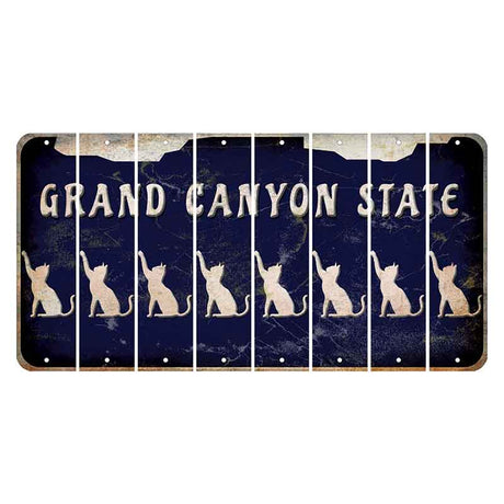Arizona Navy Cut License Plate Strips (Set of 8) Cat