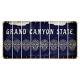 Arizona Navy Cut License Plate Strips (Set of 8) Sugar Skull