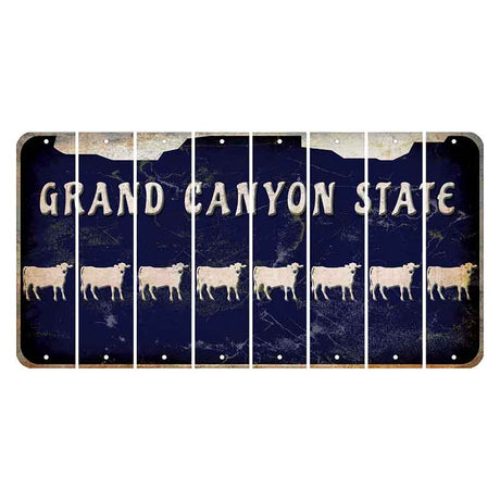Arizona Navy Cut License Plate Strips (Set of 8) Dairy Cow