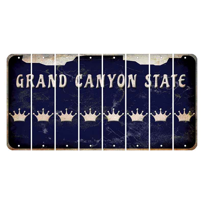 Arizona Navy Cut License Plate Strips (Set of 8) Crown