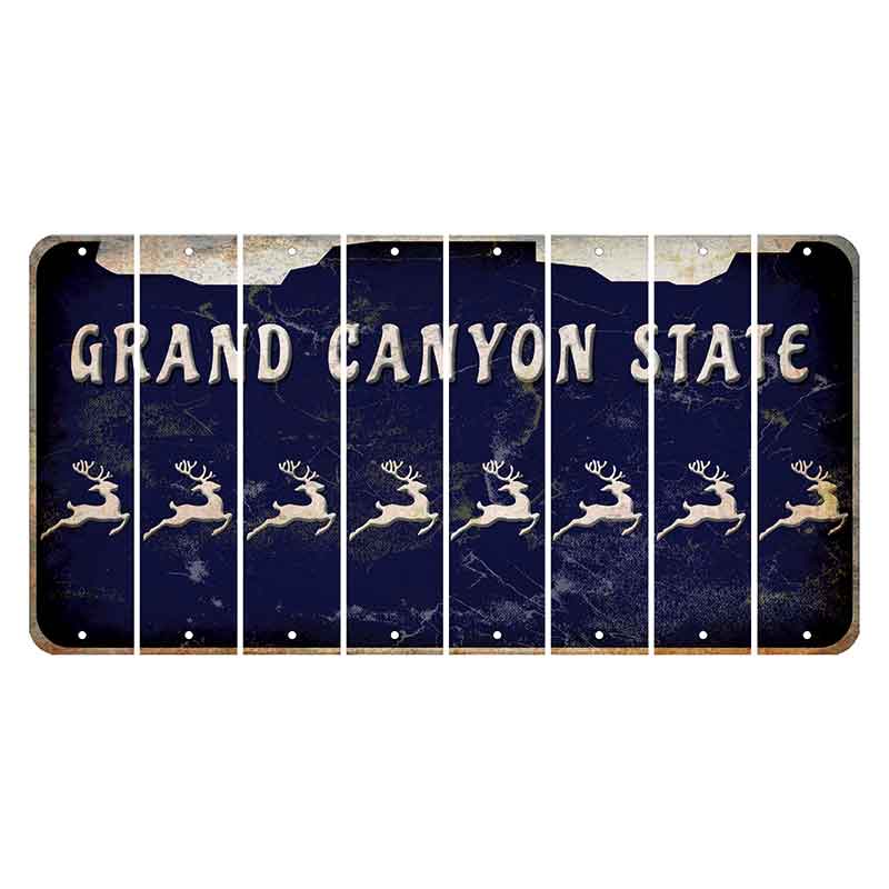Arizona Navy Cut License Plate Strips (Set of 8) Reindeer