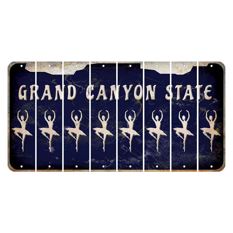 Arizona Navy Cut License Plate Strips (Set of 8) Ballerina Dancer