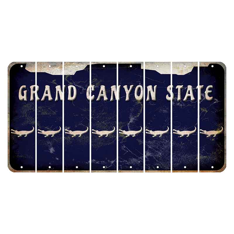 Arizona Navy Cut License Plate Strips (Set of 8) Alligator