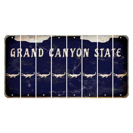 Arizona Navy Cut License Plate Strips (Set of 8) Alligator