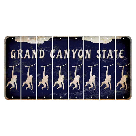 Arizona Navy Cut License Plate Strips (Set of 8) Monkey