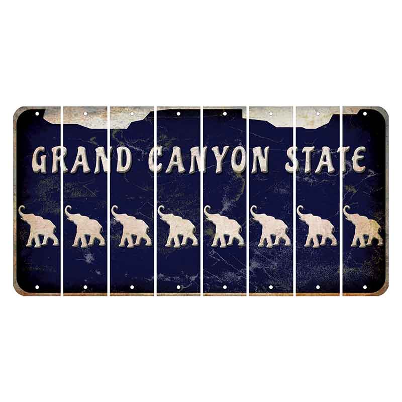 Arizona Navy Cut License Plate Strips (Set of 8) Elephant