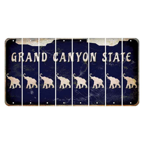 Arizona Navy Cut License Plate Strips (Set of 8) Elephant