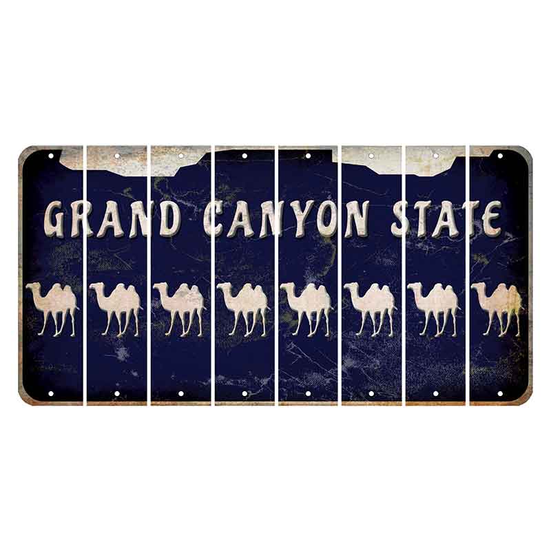 Arizona Navy Cut License Plate Strips (Set of 8) Camel