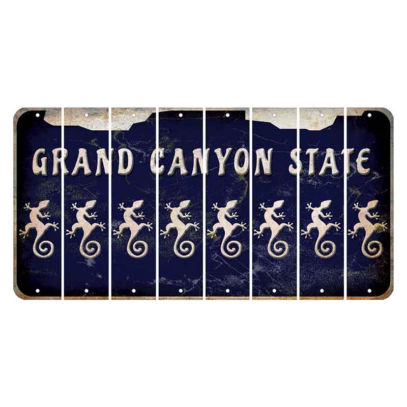 Arizona Navy Cut License Plate Strips (Set of 8) Gecko