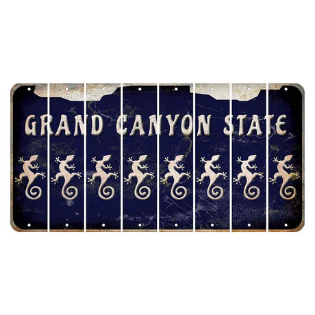 Arizona Navy Cut License Plate Strips (Set of 8) Gecko