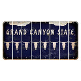 Arizona Navy Cut License Plate Strips (Set of 8) Cow Skull
