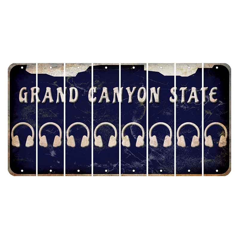 Arizona Navy Cut License Plate Strips (Set of 8) Headphones
