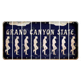 Arizona Navy Cut License Plate Strips (Set of 8) Cowboy - Leaning