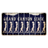 Arizona Navy Cut License Plate Strips (Set of 8) Cowgirl - Leaning