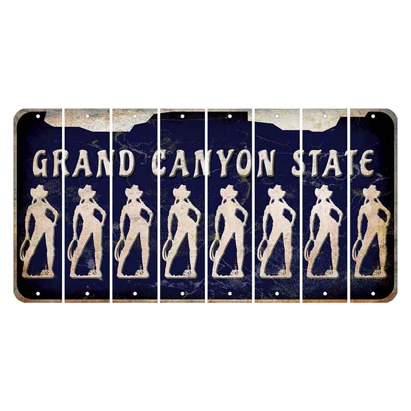 Arizona Navy Cut License Plate Strips (Set of 8) Cowgirl