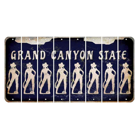 Arizona Navy Cut License Plate Strips (Set of 8) Cowgirl