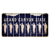 Arizona Navy Cut License Plate Strips (Set of 8) Soldier - Saluting