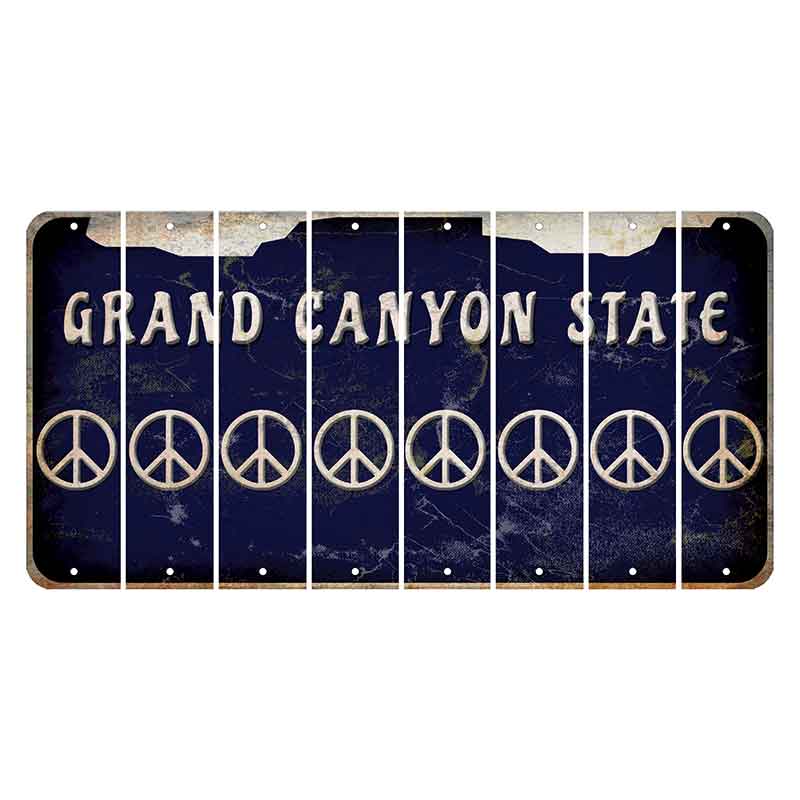 Arizona Navy Cut License Plate Strips (Set of 8) Peace Sign