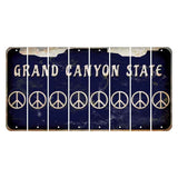 Arizona Navy Cut License Plate Strips (Set of 8) Peace Sign