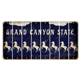 Arizona Navy Cut License Plate Strips (Set of 8) Horse