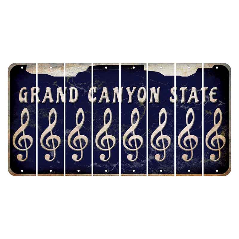 Arizona Navy Cut License Plate Strips (Set of 8) Music Note