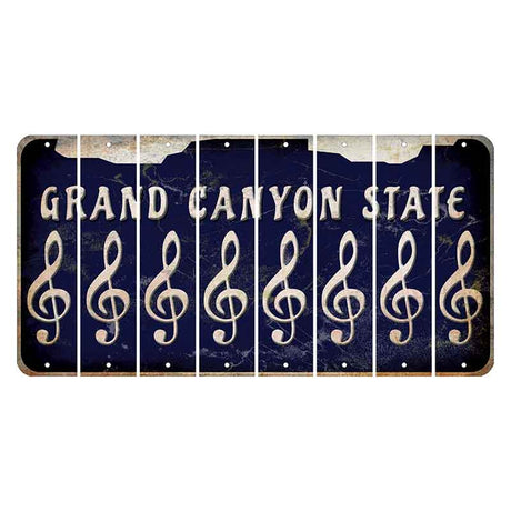 Arizona Navy Cut License Plate Strips (Set of 8) Music Note