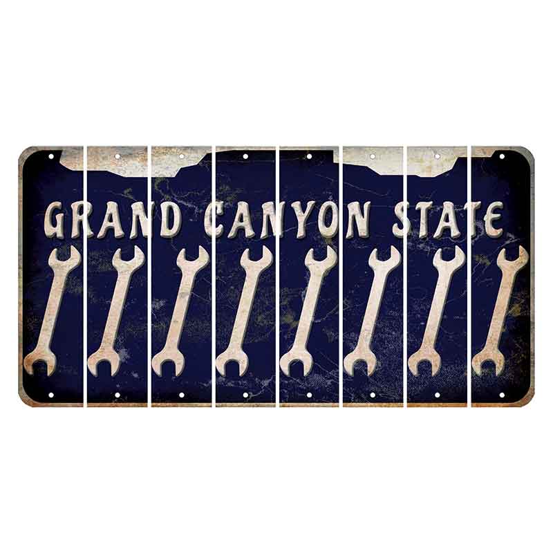 Arizona Navy Cut License Plate Strips (Set of 8) Wrench