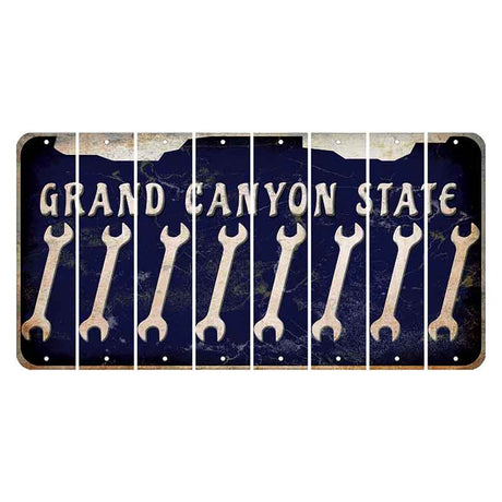 Arizona Navy Cut License Plate Strips (Set of 8) Wrench