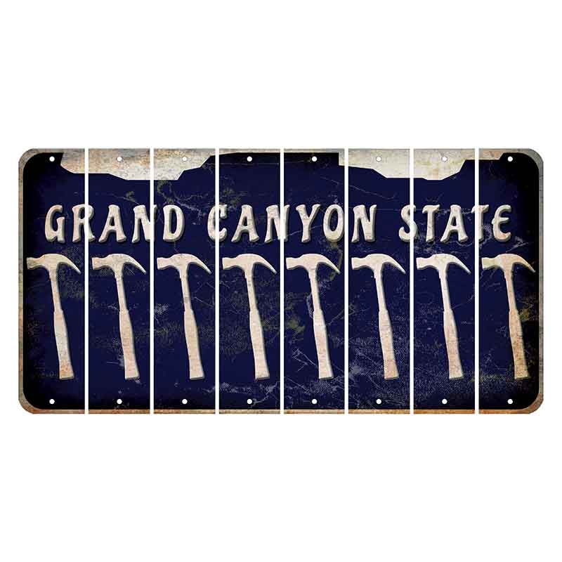 Arizona Navy Cut License Plate Strips (Set of 8) Hammer