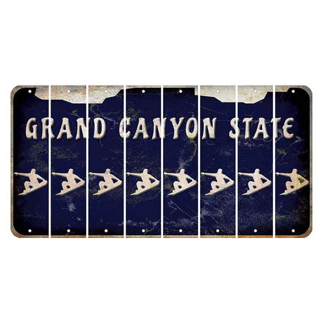 Arizona Navy Cut License Plate Strips (Set of 8) Snowboarder