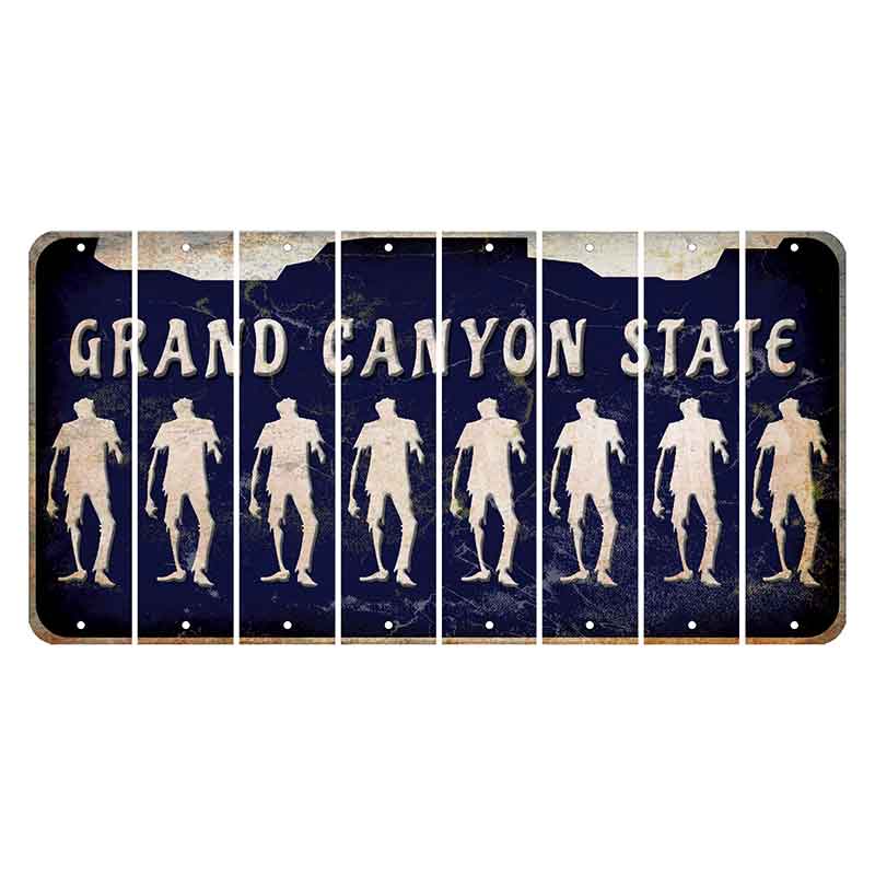 Arizona Navy Cut License Plate Strips (Set of 8) Zombie