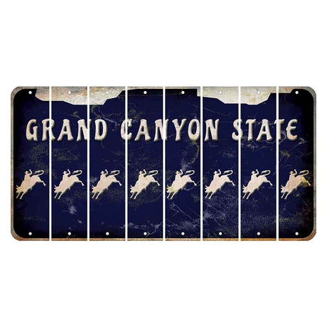 Arizona Navy Cut License Plate Strips (Set of 8) Bull Rider