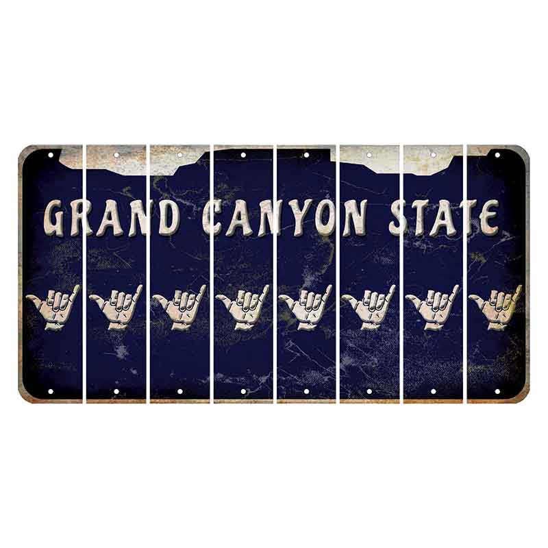 Arizona Navy Cut License Plate Strips (Set of 8) Hang Loose