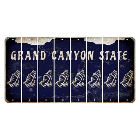 Arizona Navy Cut License Plate Strips (Set of 8) Praying Hands