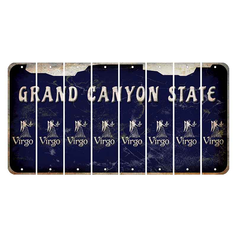 Arizona Navy Cut License Plate Strips (Set of 8) Zodiac Sign - Virgo