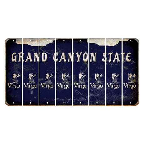 Arizona Navy Cut License Plate Strips (Set of 8) Zodiac Sign - Virgo