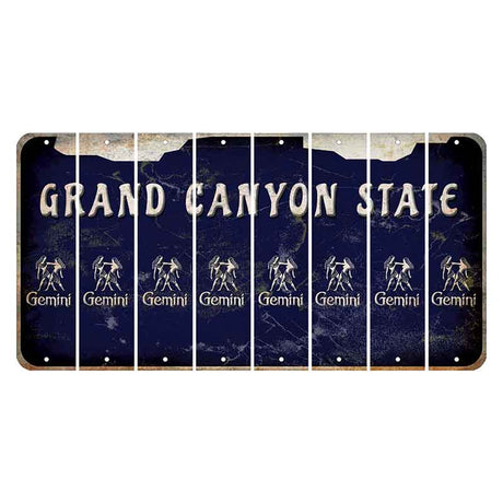 Arizona Navy Cut License Plate Strips (Set of 8) Zodiac Sign - Gemini