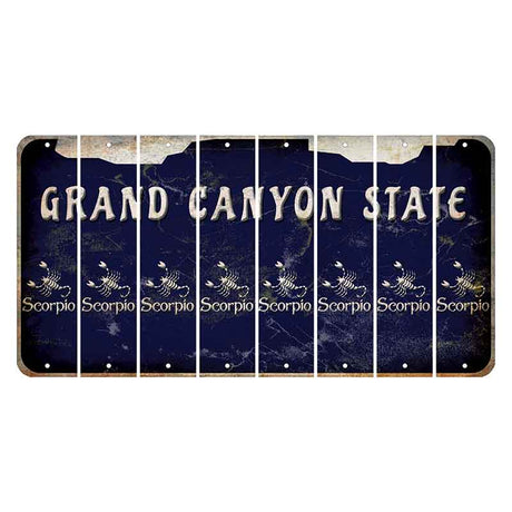 Arizona Navy Cut License Plate Strips (Set of 8) Zodiac Sign - Scorpio