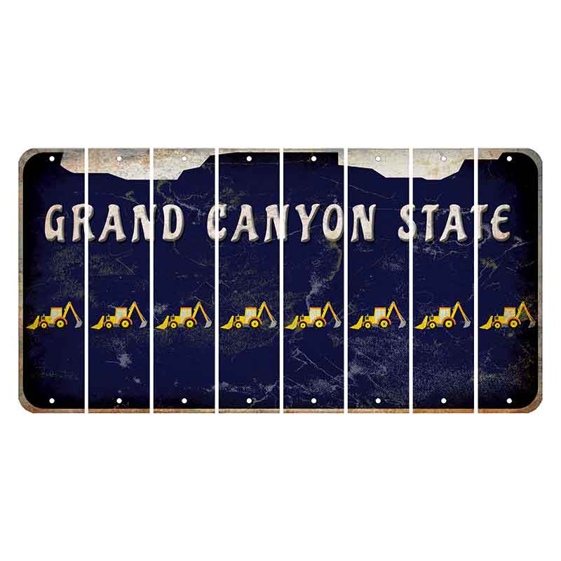Arizona Navy Cut License Plate Strips (Set of 8) Backhoe