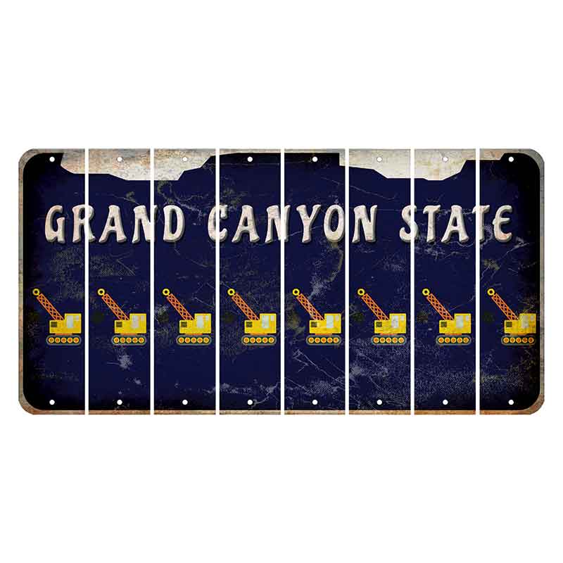 Arizona Navy Cut License Plate Strips (Set of 8) Wrecking Ball Crane